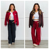 Double Waistband Side Strip Pants (Reg.)-2 Colors
