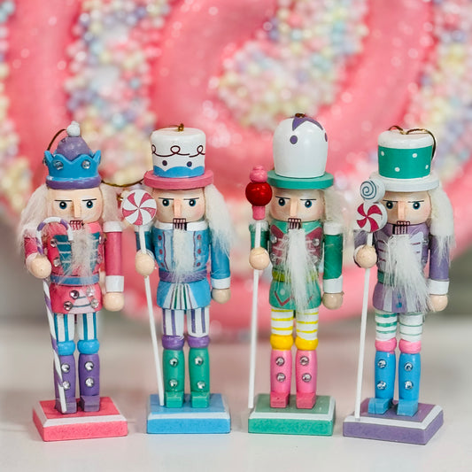 Pastel Nutcracker Ornament Set