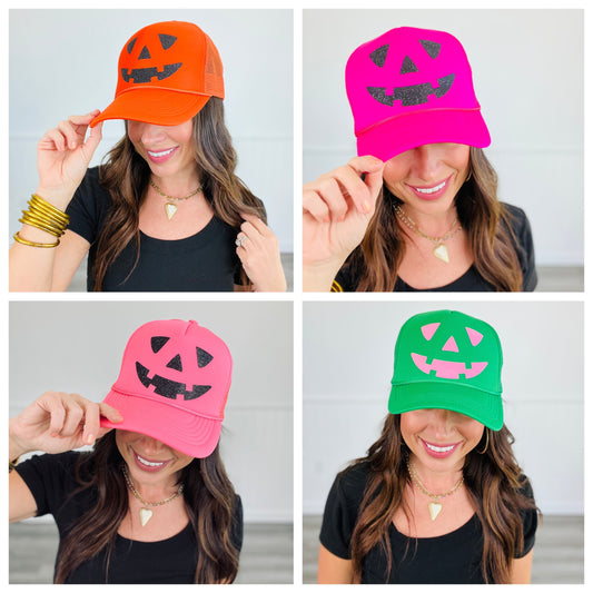 Jack-O-Lantern Trucker Hat - 4 Colors