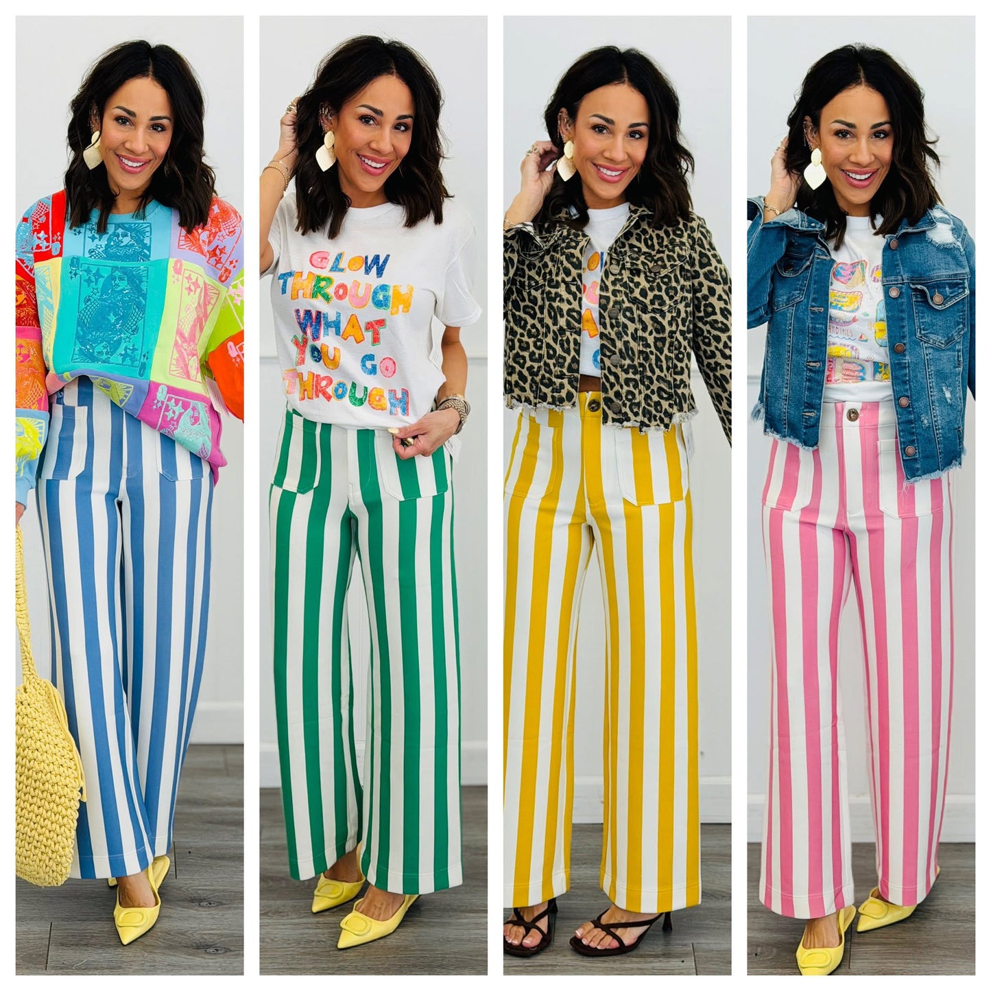 Bold Stripe Ankle Pants (Reg.)-4 Colors