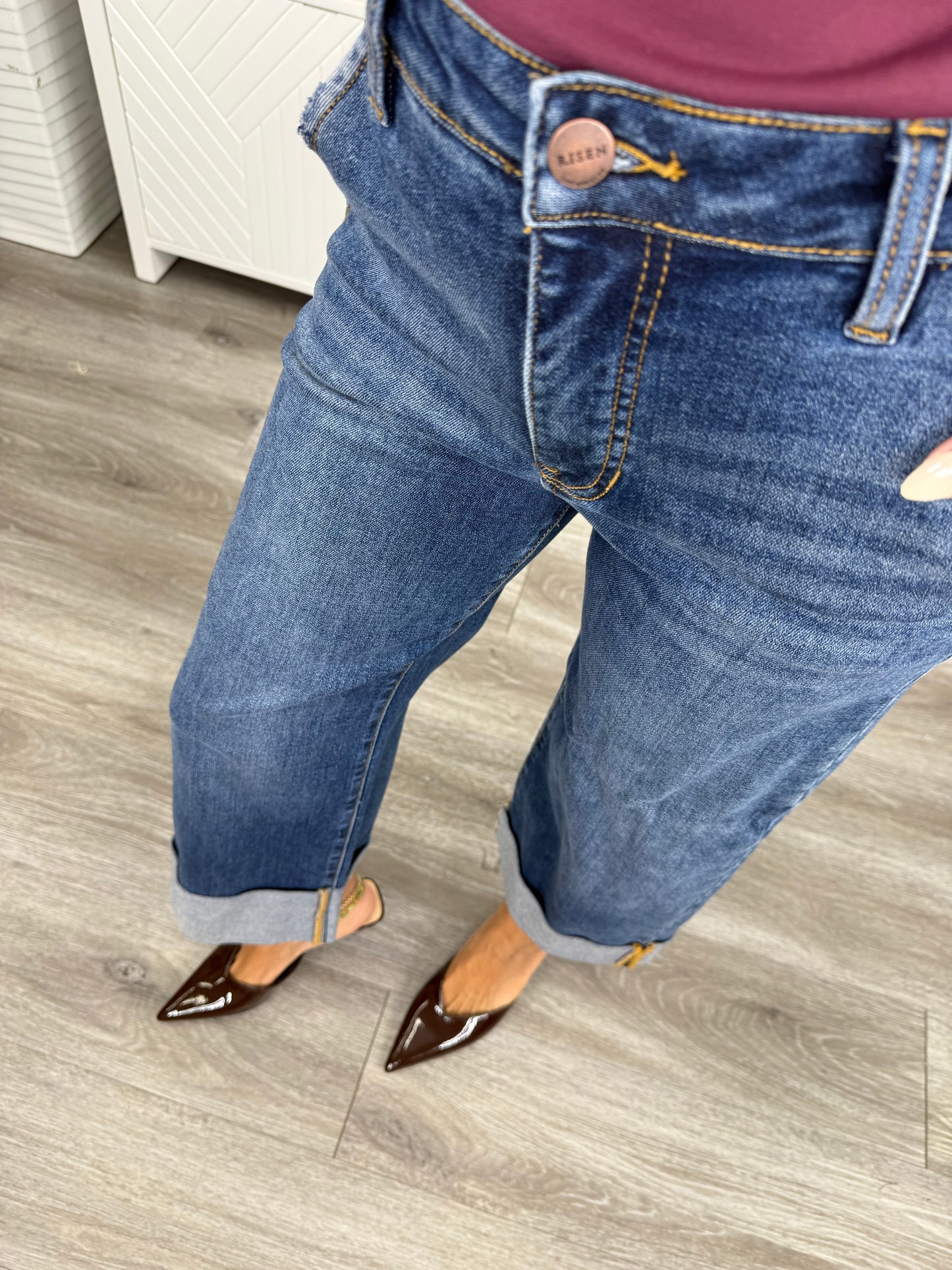 Risen Cuffed Cutie Wide Leg Ankle Jeans (Reg.)