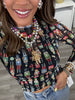 Nutcracker Long Sleeve Mesh Top (Reg. and Plus) - 2 Colors