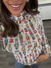 Nutcracker Long Sleeve Mesh Top (Reg. and Plus) - 2 Colors