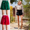 Velvet Belted Paper Bag Shorts- 3 Colors