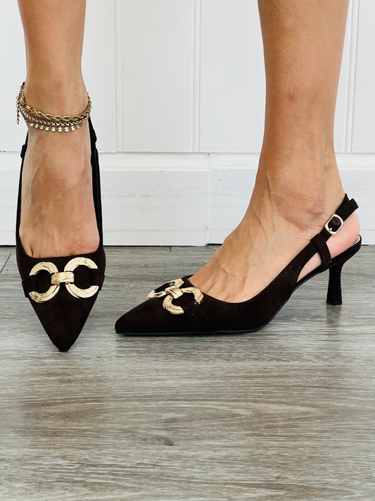 Brown Suede Sophistication Slingback Heels
