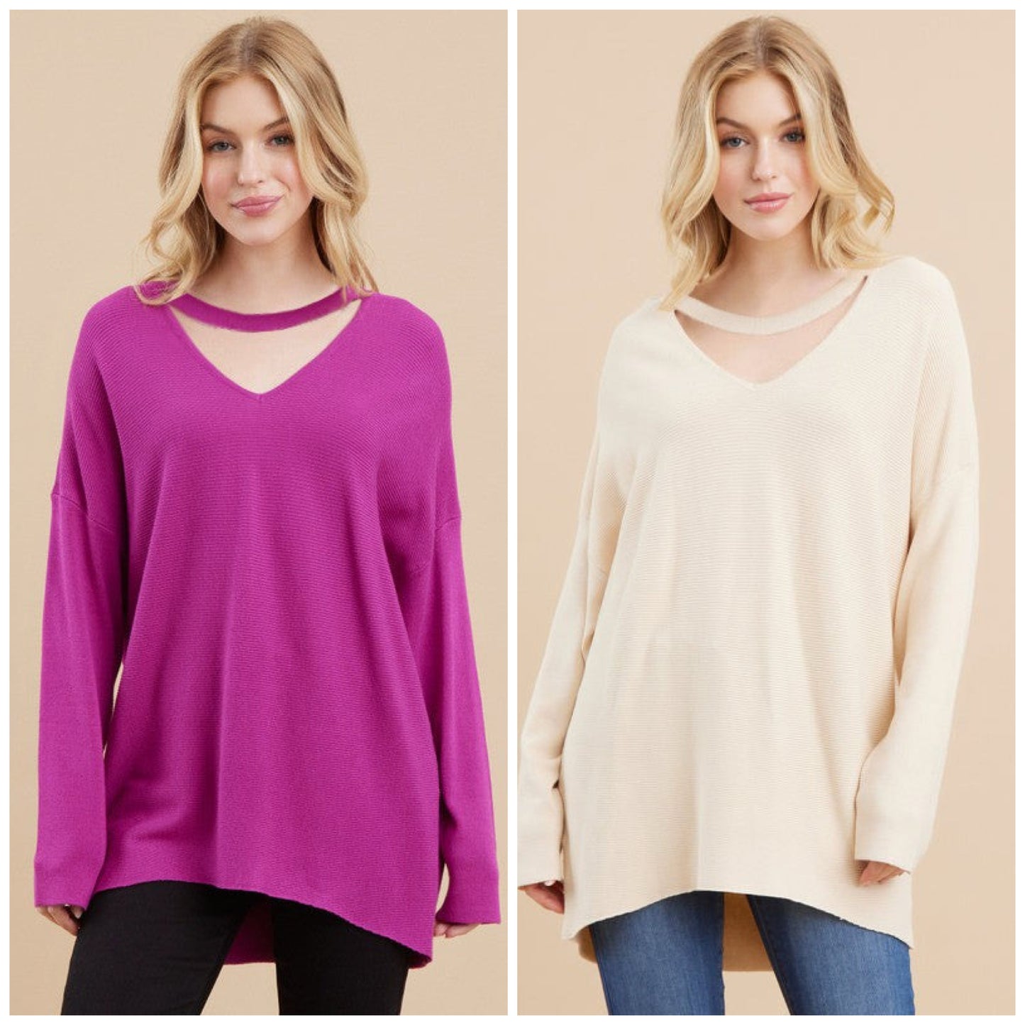 Knit Keyhole Pullover- 2 Colors
