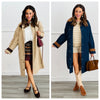 Snap Down Contrast Collar Trench Coat (Reg.)-2 Colors