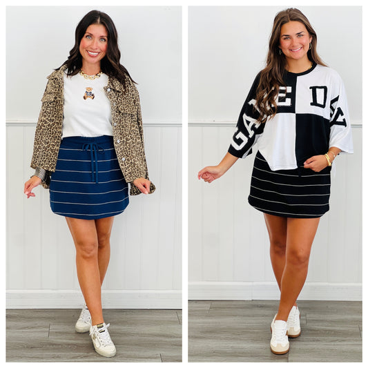 Striped Active Mini Skort (Reg & Plus)-2 Colors
