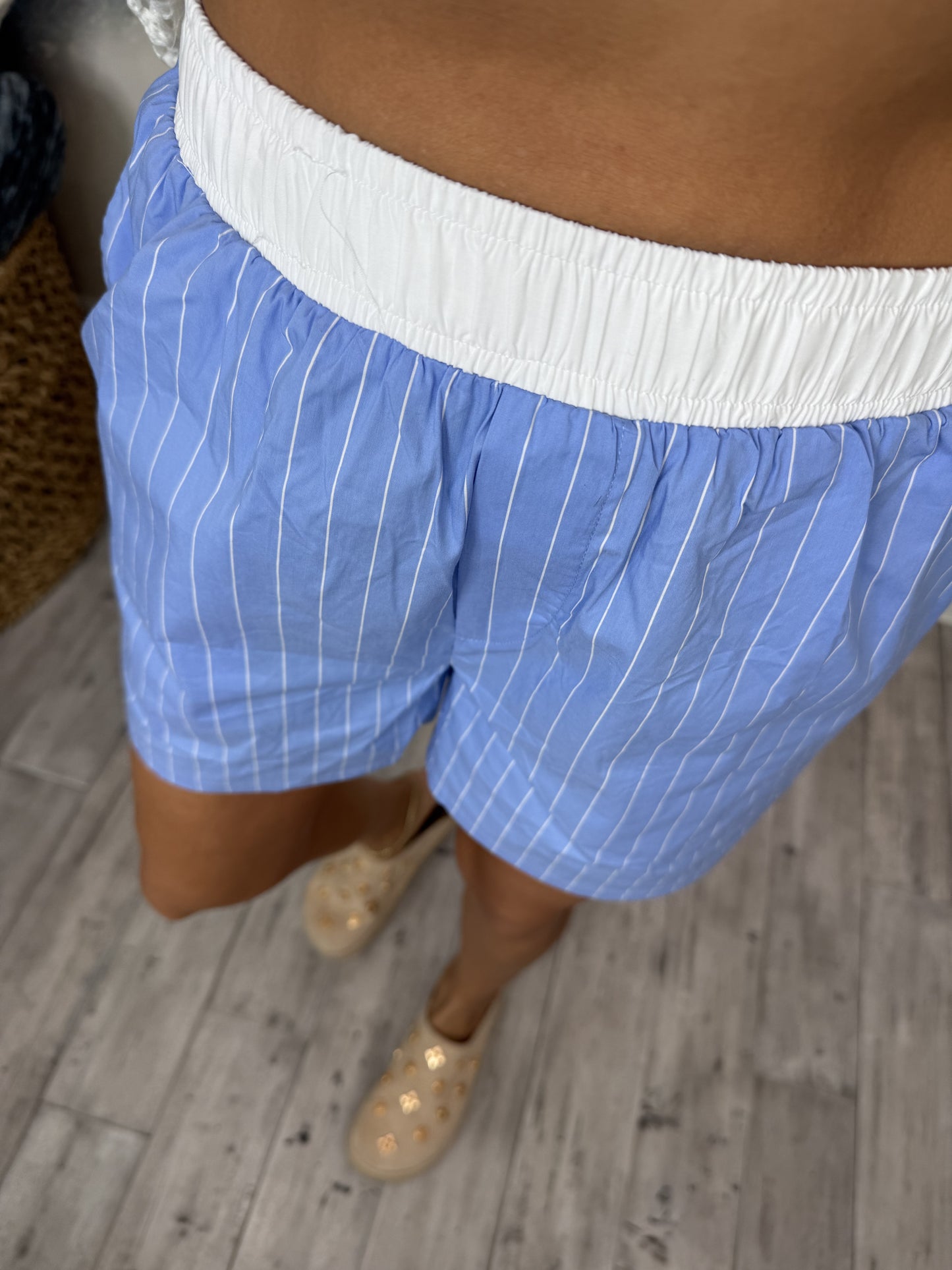 Blue Pinstripe Boxer Shorts (Reg)