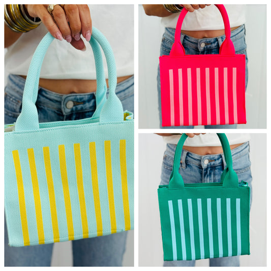 Mini Striped Tote Bag - 3 Colors