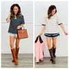 Specialty Striped Cotton Tee Shirt (Reg)-2 Colors
