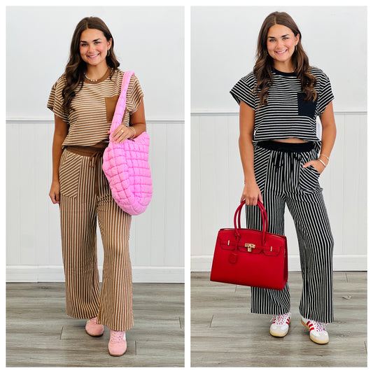 Striped Pocket Pants (Reg.)- 2 Colors