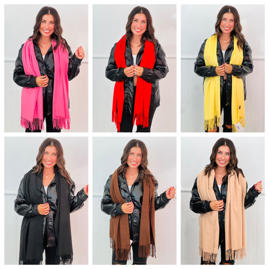 Solid Cashmere Feel Scarf - 6 Colors