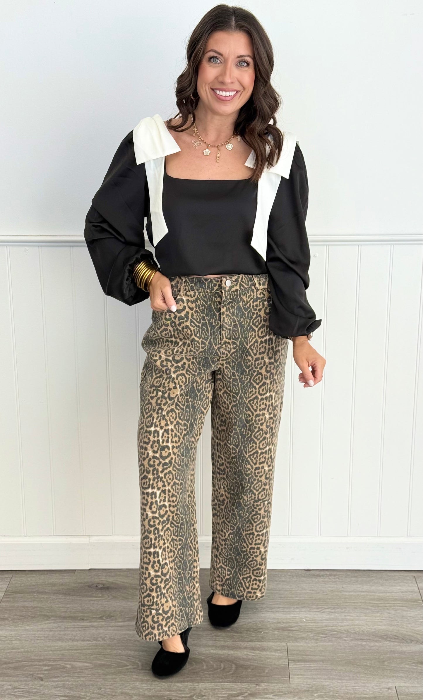 Bold Animal Print Twill Pants (Reg & Plus)