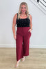 High Waist Zip Up Wide Pants (Plus)-2 Colors