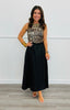 Metallic A-Line Midi Skirt (Reg. and Plus)