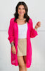 Hot Pink Open Knit Cardigan (Reg. and Plus)