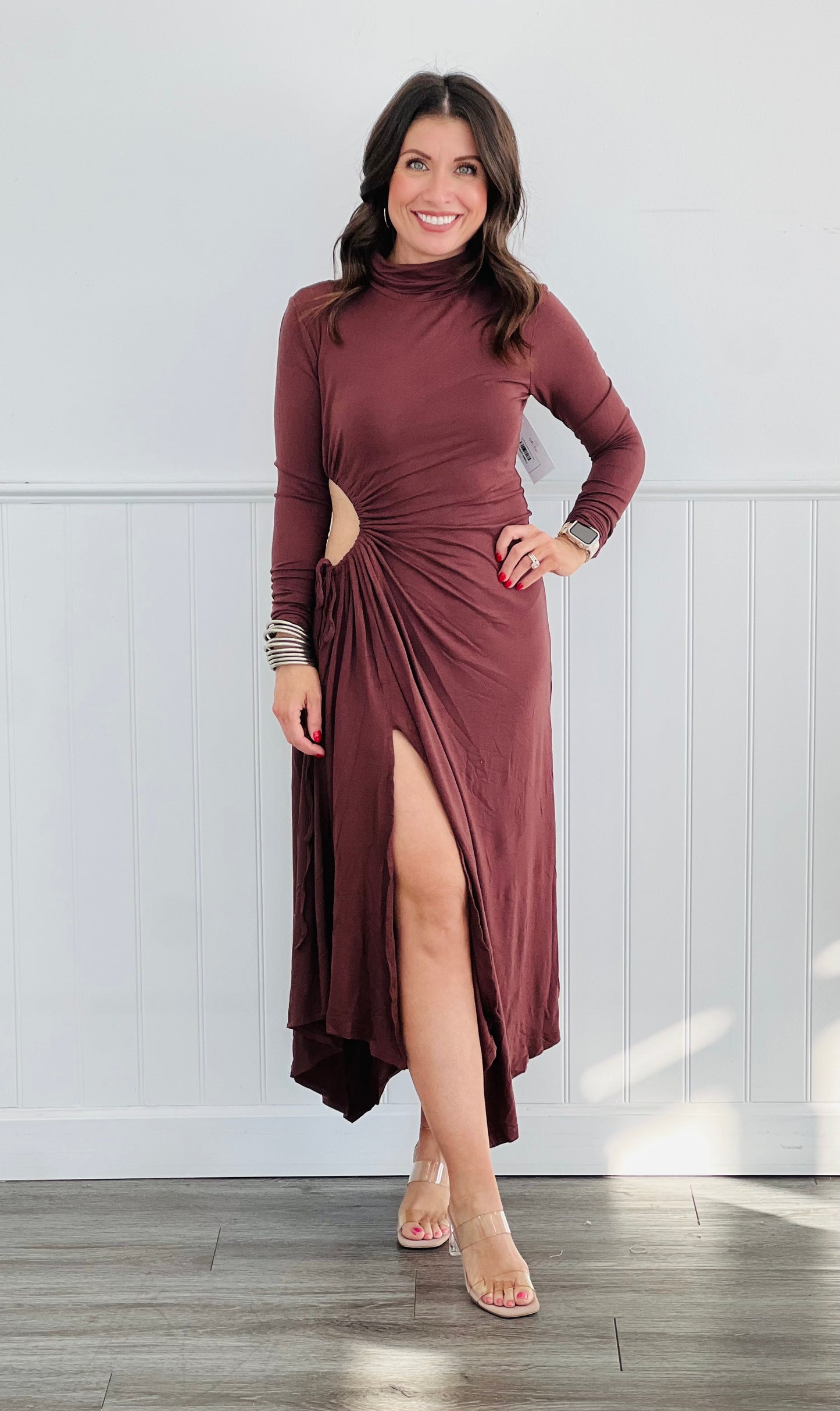 Meet Me There Maxi Dress (Reg)-Chocolate