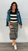 Descending Stripes Midi Dress (Reg)