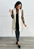 Longline Front Tie Wrap Vest Coat (Reg.) - 2 Colors