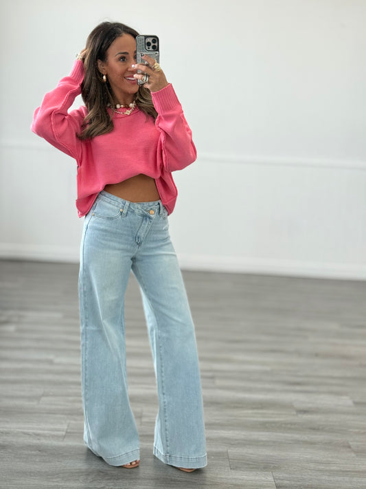 Judy Blue Star-Crossed Sally Wide Leg Jeans (Reg. and Plus)