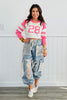 White/Pink Number 28 Sweater Top (Reg.)