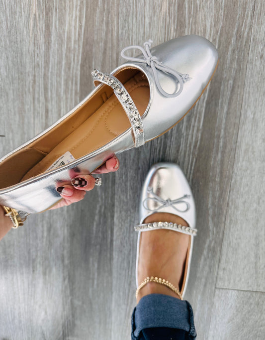 Silver Beautiful You Ballet Flats