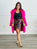 Hot Pink Fuzzy Faux Fur Trench Coat (Reg)