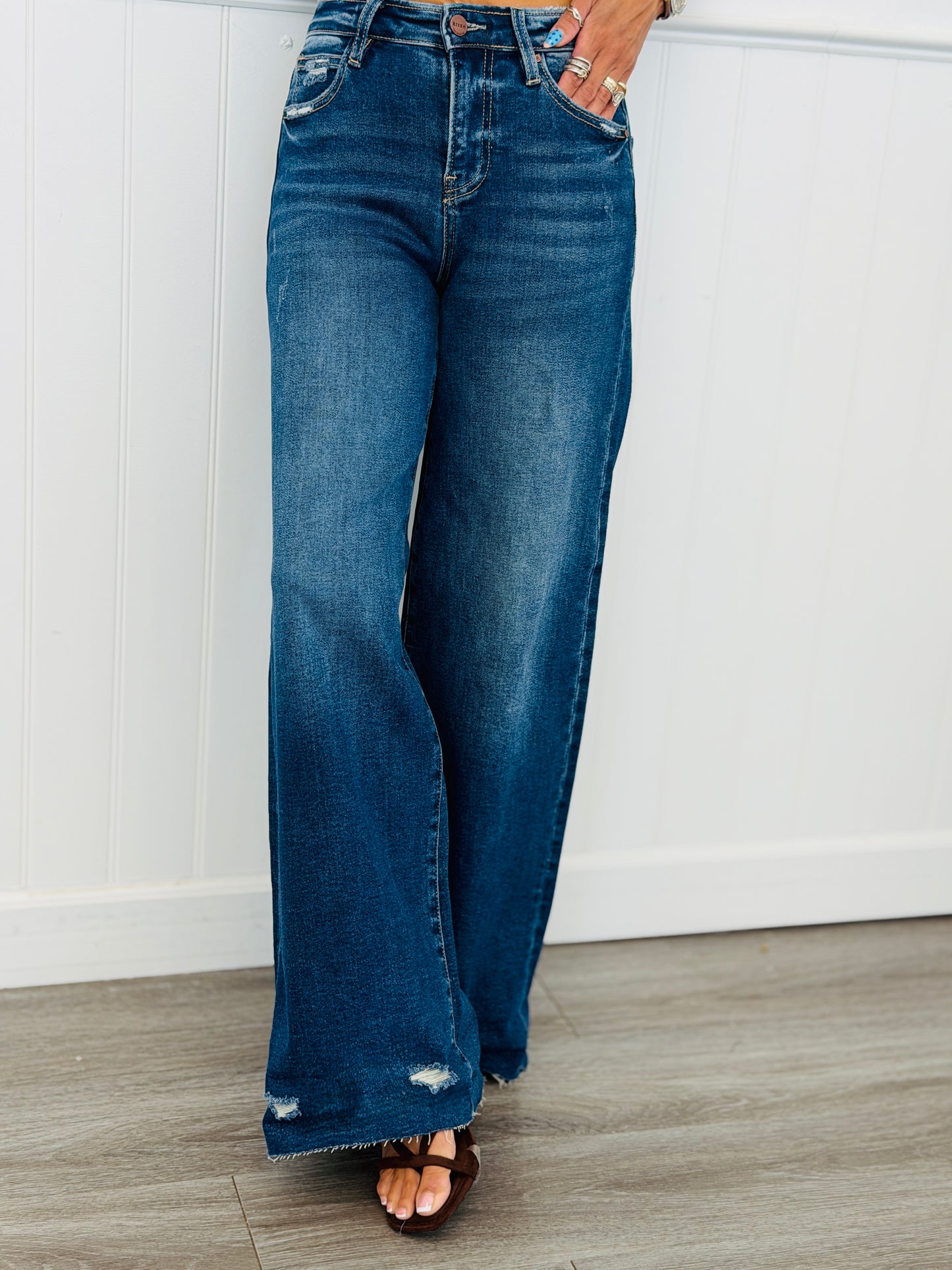 Risen Not Your Average Wide Leg Cuffed Jeans (Reg & Plus)