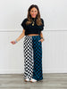 Split Decision Teal/Black Checkered Pants (Reg & Plus)