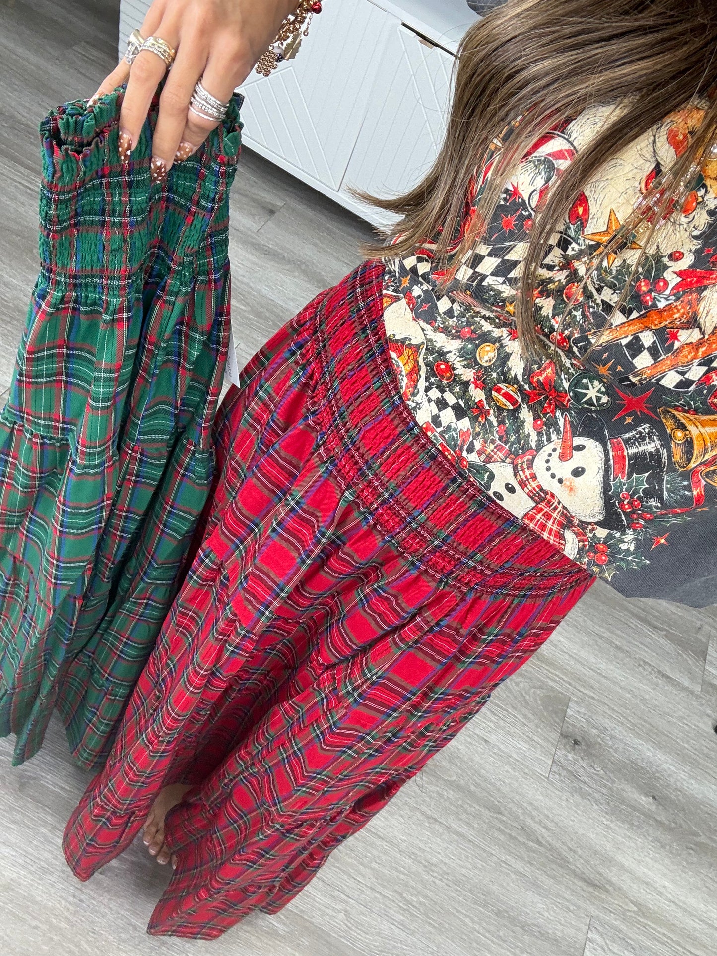 Tartan Plaid Tiered Midi Skirt (Reg.) - 2 Colors