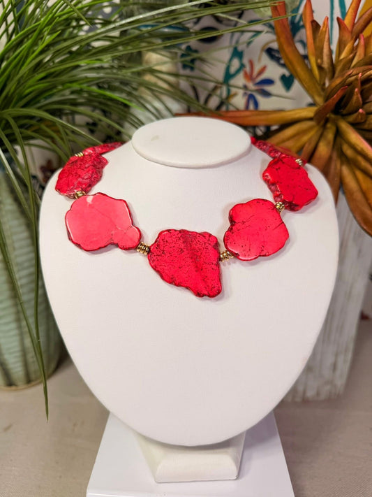 Jennifer Thames - Slab Necklace in Pink