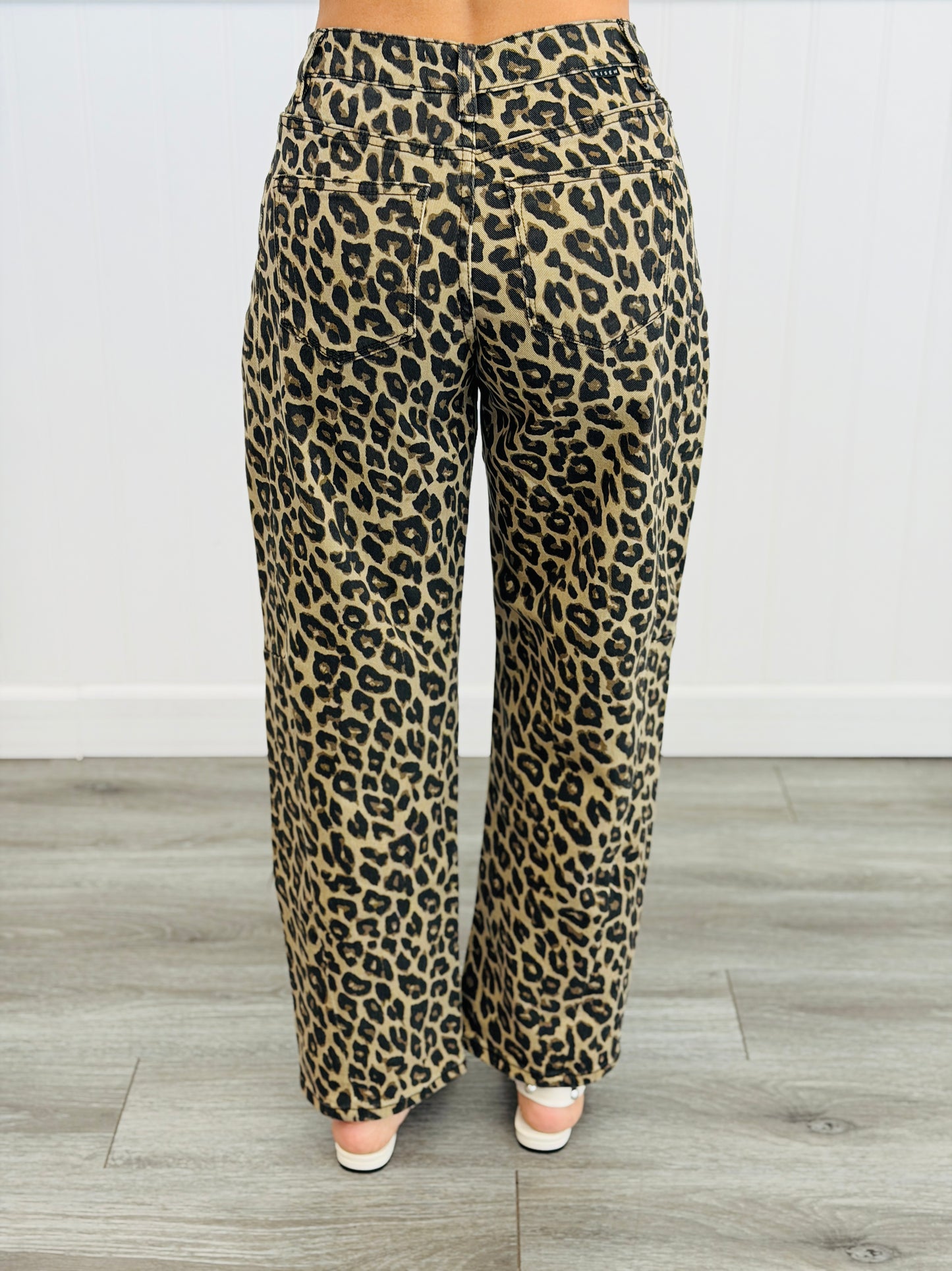 WR x Risen Leopard Love Barrel Jeans (Reg & Plus)