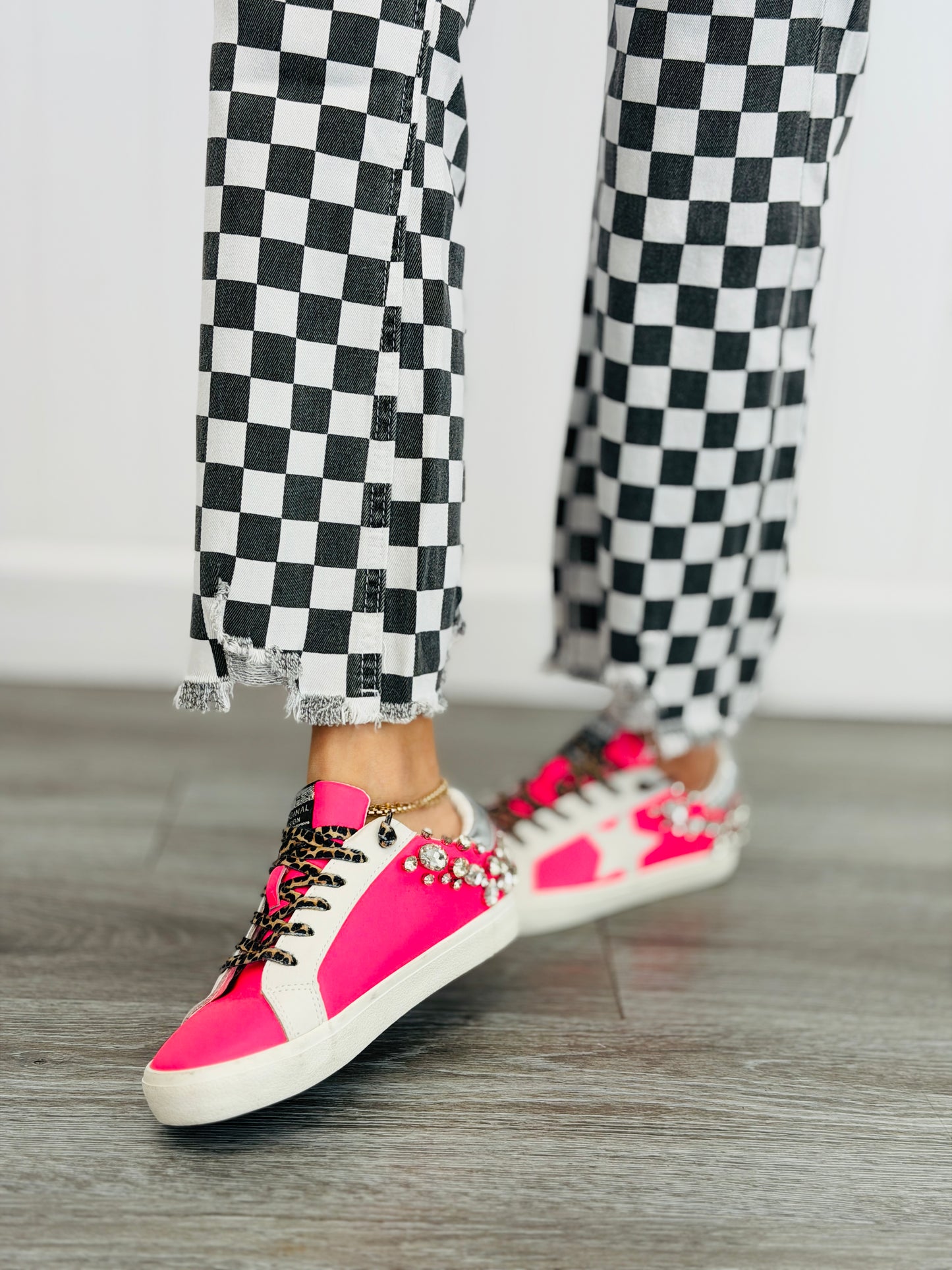 Victory Lap Checkered Jeans (Reg. and Plus)