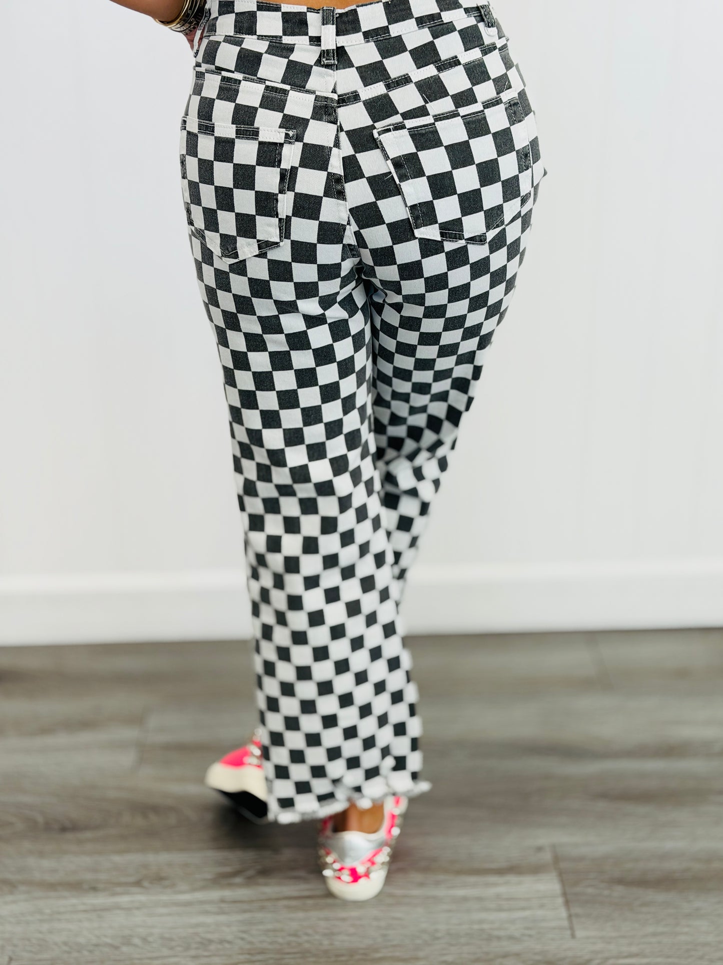 Victory Lap Checkered Jeans (Reg. and Plus)