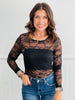 Sheer Floral Lace Top (Reg & Plus)-2 Colors