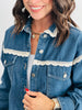 Crochet Trim Denim Jacket (Reg.)