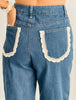 Crochet Trim Denim Jeans (Reg & Plus)