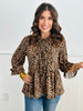 Leopard Bow Tie Blouse (Reg & Plus)