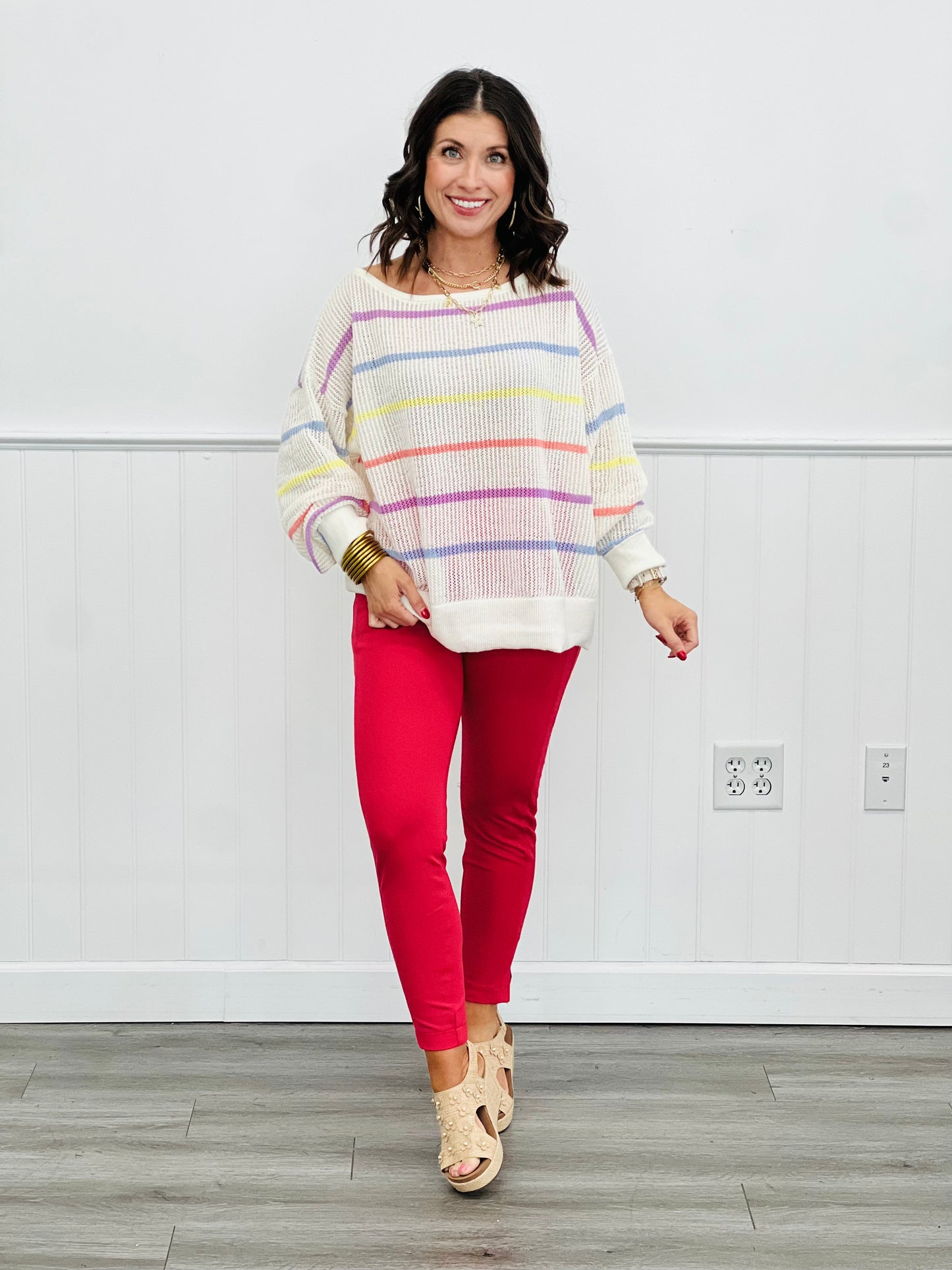 Summer Days Striped Sweater (Reg & Plus)