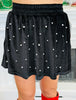 Black Pearl Detail Velvet Skort (Reg. and Plus)