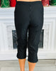 Black/White Stripe Split Hem Capri Pants (Reg.)
