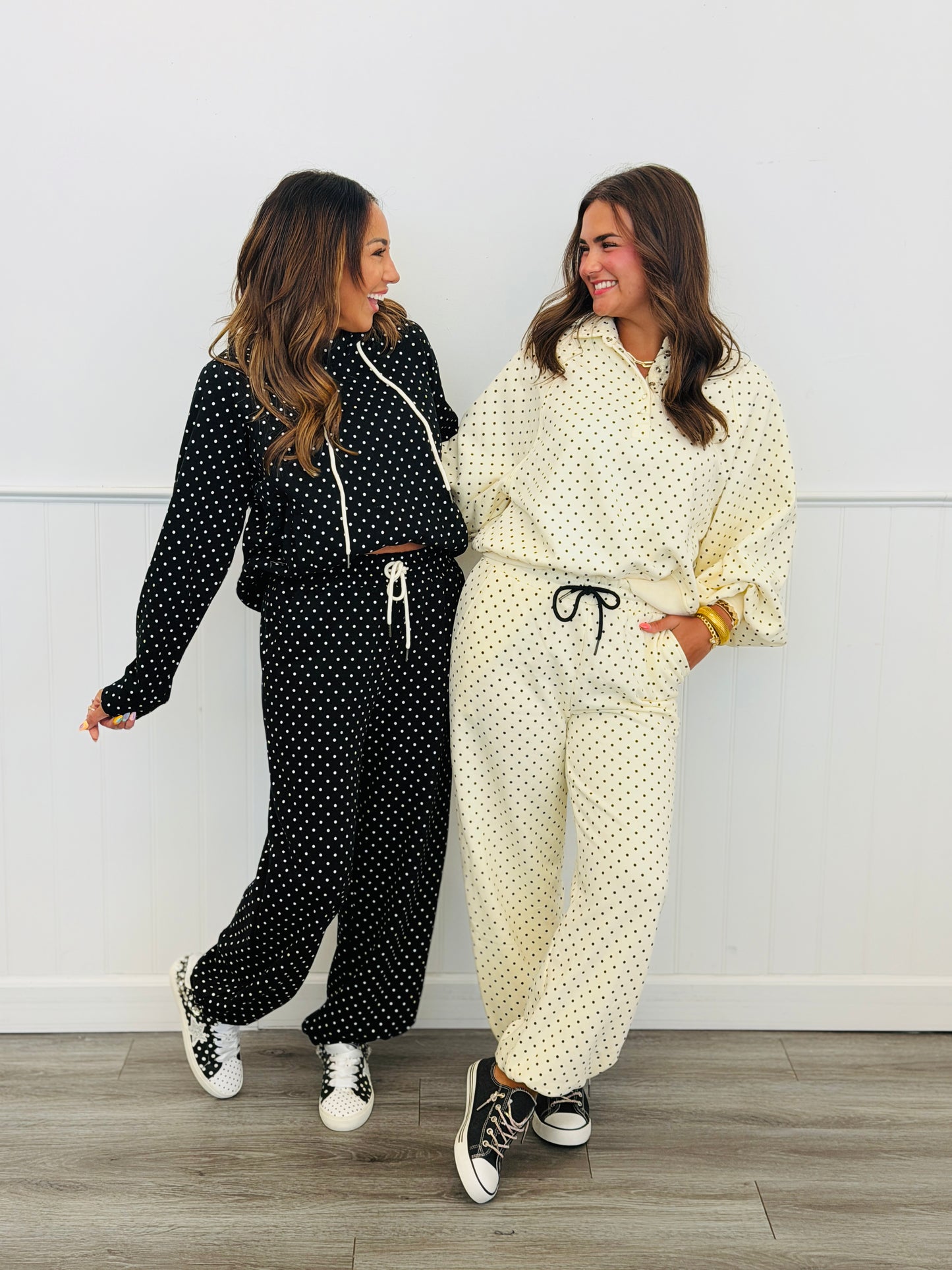 Cozy Micro Polka Dot Jogger Pants (Reg.) - 2 Colors