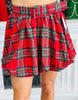 Red Multi Plaid Mini Bubble Skirt (Reg & Plus)