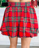 Red Multi Plaid Mini Bubble Skirt (Reg & Plus)