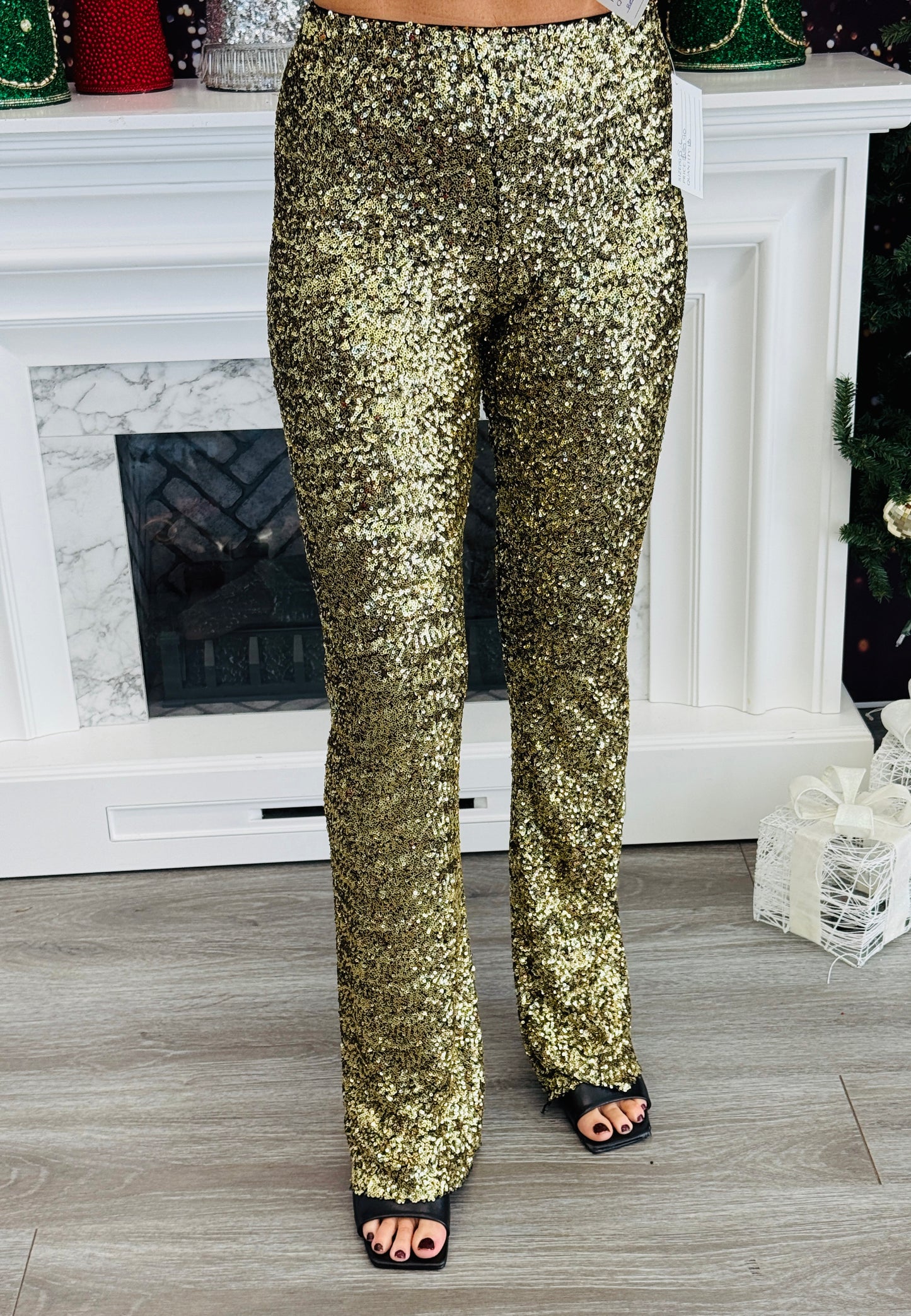 Gold Sequin Pull On Pants (Reg.)