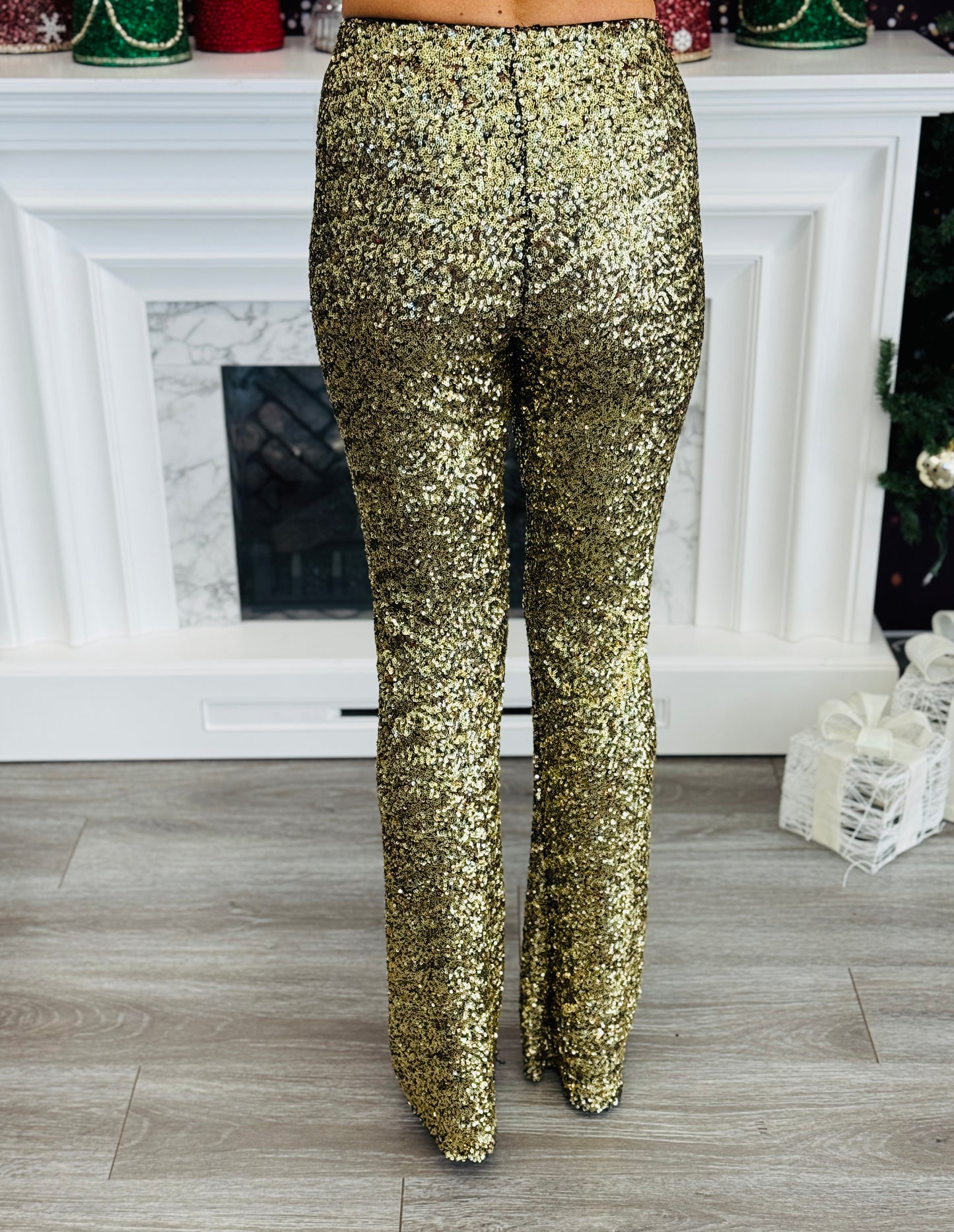Gold Sequin Pull On Pants (Reg.)
