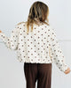 Ivory/Brown Polka Dot Zip Up Jacket (Reg. & Plus)