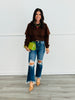 Mocha Poncho Detail Sweater Top (Reg. and Plus)