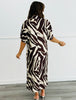Brown Zebra Print Midi Dress (Reg. and Plus)